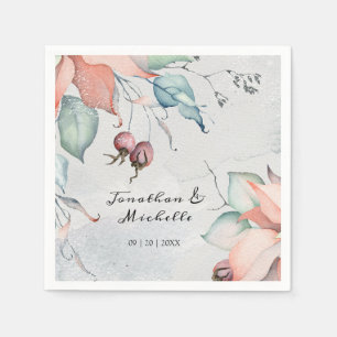 Serviette En Papier Vacances de Noël d'hiver Mariage aquarelle