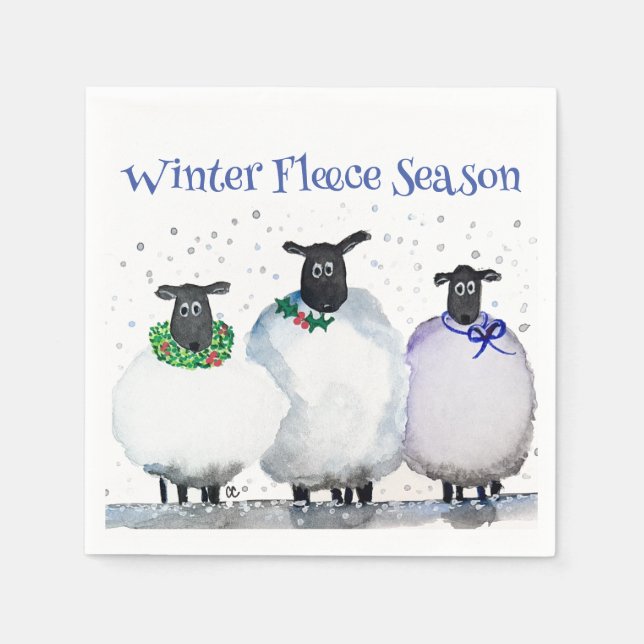 Serviette En Papier Vacances d'hiver Cocktail de cocktails Napkins (Devant)