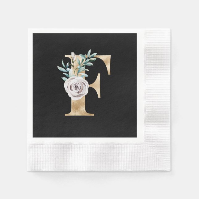 Serviette En Papier Vacances d'hiver initiales lettre F (Devant)