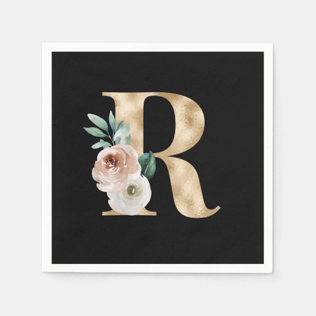 Serviette En Papier Vacances d'hiver lettre initiale R (Devant)