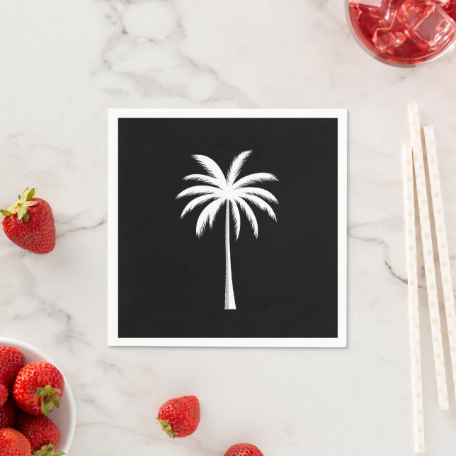 Serviette En Papier Vacances été cool Sunset Beach Palm Tree (En situation)