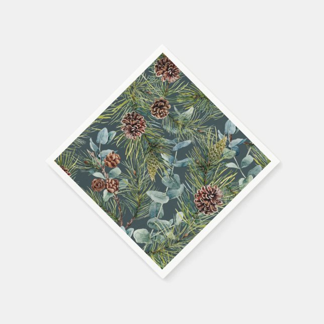 Serviette En Papier Vacances Forêt de Bois (Coin)