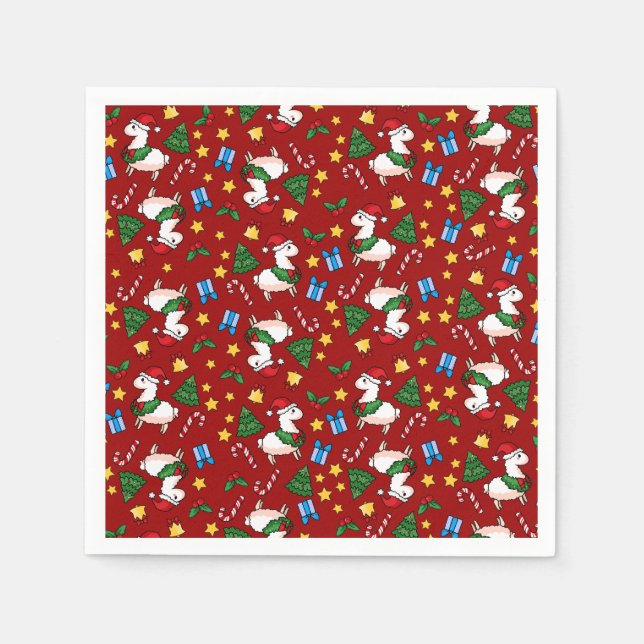 Serviette En Papier Vacances Llama folie (Devant)