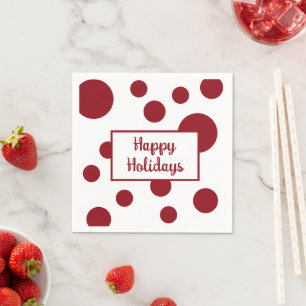 Serviette En Papier Vacances simples Polka Rouge et Blanc