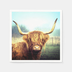 Serviette En Papier Vache à longue corne