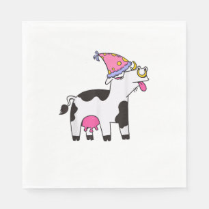 Serviette En Papier Vache Anniversaire Casquette Thème Cattleman Farme