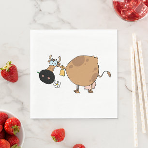Serviette En Papier Vache Brown caricature