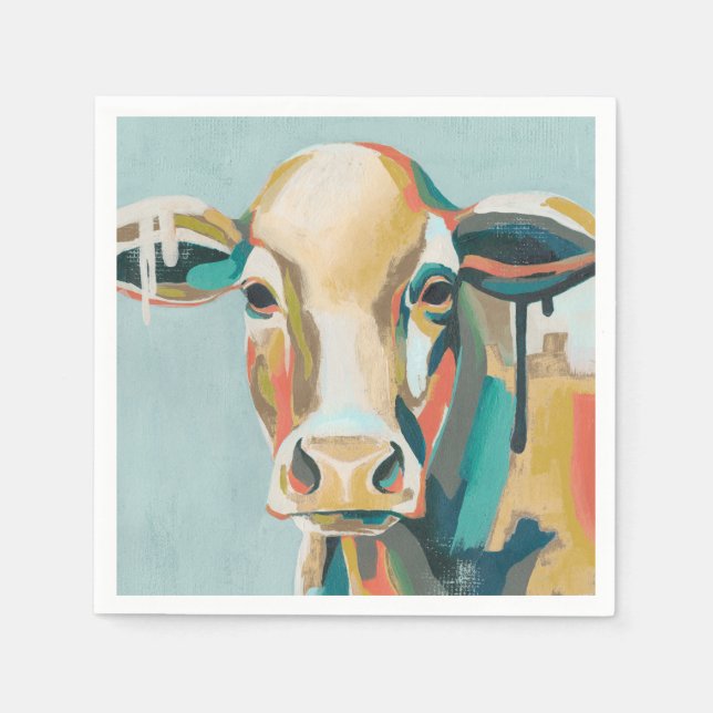 Serviette En Papier Vache colorée (Devant)