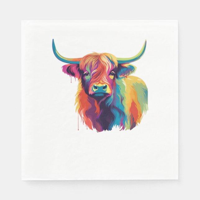 Serviette En Papier Vache cool dans le T-shirt classique de la prairie (Devant)