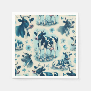 Serviette En Papier Vache de ferme vintage sans joint
