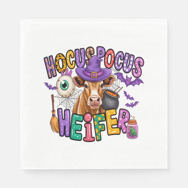 Serviette En Papier Vache d'Halloween Moo Boo (Devant)