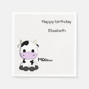 Serviette En Papier Vache douce à bébé sur l'anniversaire de fille
