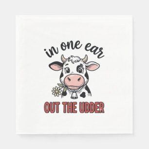 Serviette En Papier Vache drôle avec une oreille dans l'autre par la c