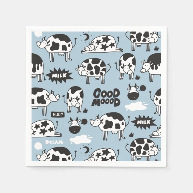 Serviette En Papier Vache et lait (Devant)