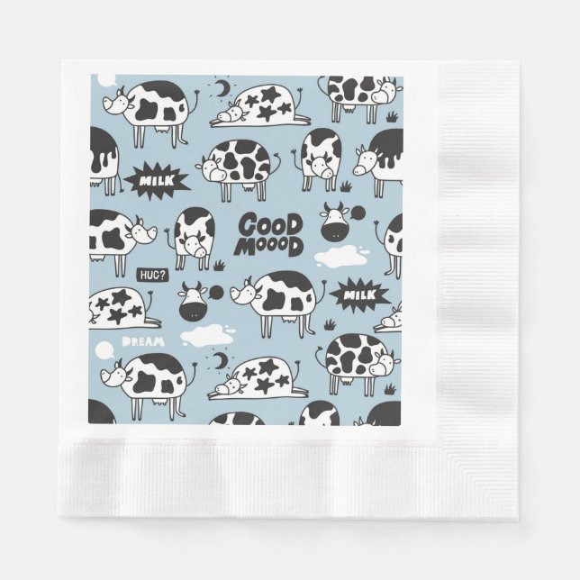 Serviette En Papier Vache et lait (Devant)
