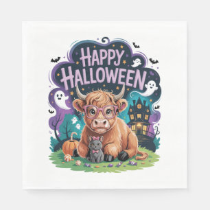Serviette En Papier Vache Halloween Cute Highland (2)