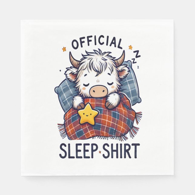 Serviette En Papier Vache Highland, sommeil officiel (Devant)