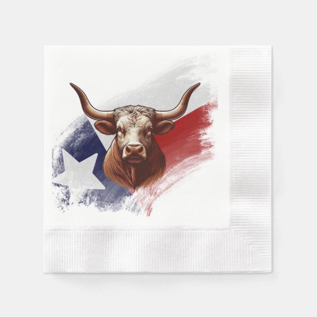 Serviette En Papier Vache longhorne du Texas (Devant)