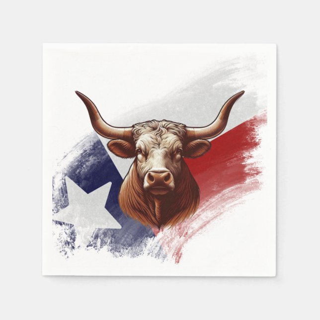 Serviette En Papier Vache longhorne du Texas (Devant)
