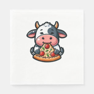 Serviette En Papier Vache Manger Pizza Margherita Repas Footies _1