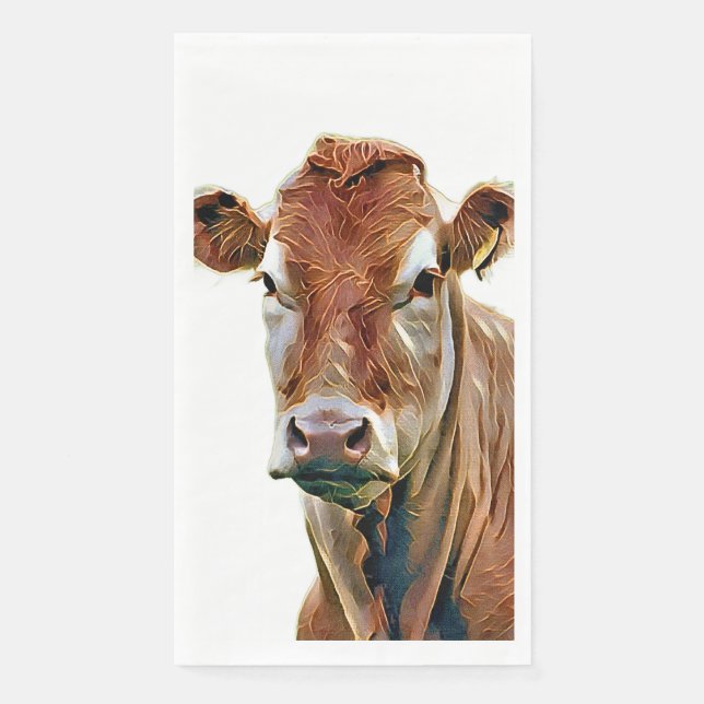 SERVIETTE EN PAPIER VACHE MIGNONNE (Devant)
