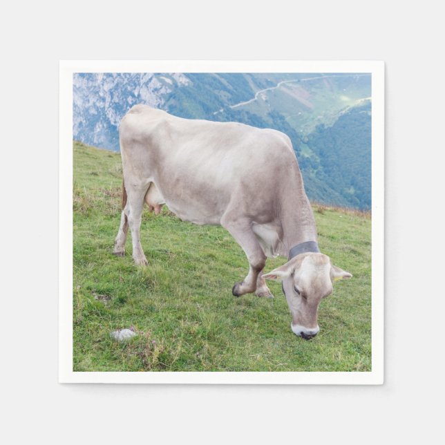 Serviette En Papier Vache paissant (Devant)