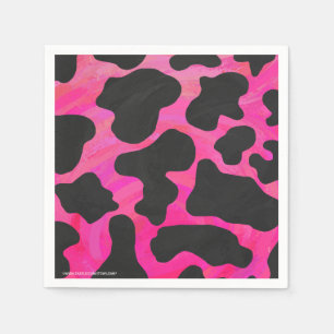 Serviette En Papier Vache rose chaud et noir