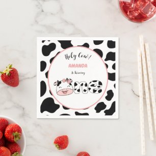 Serviette En Papier Vache sacrée j'ai un an Fête d'anniversaire