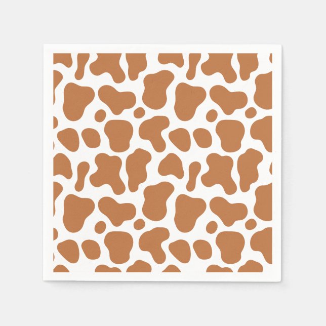 Serviette En Papier Vache Sainte Impression Marron 1er Anniversaire de (Devant)