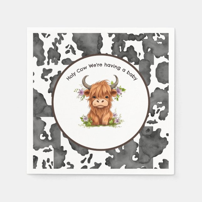 Serviette En Papier Vache sainte Nous avons un bébé (Devant)