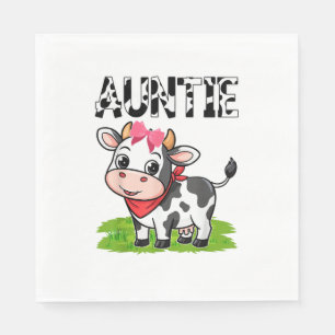 Serviette En Papier Vache Tante Anniversaire Famille Correspondante Fi