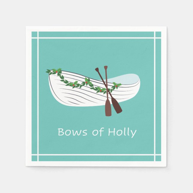 Serviette En Papier Vaches Holly Nautical Holiday Napkin Seafoam (Devant)