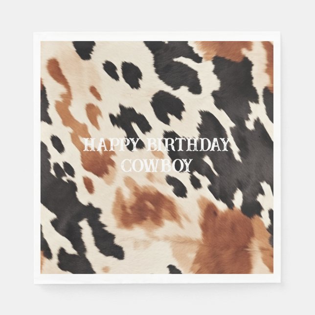 Serviette En Papier Vachette animale à la crème Brown occidentale (Devant)