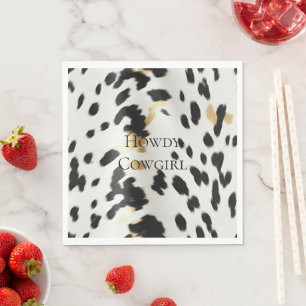 Serviette En Papier Vachette blanche noire