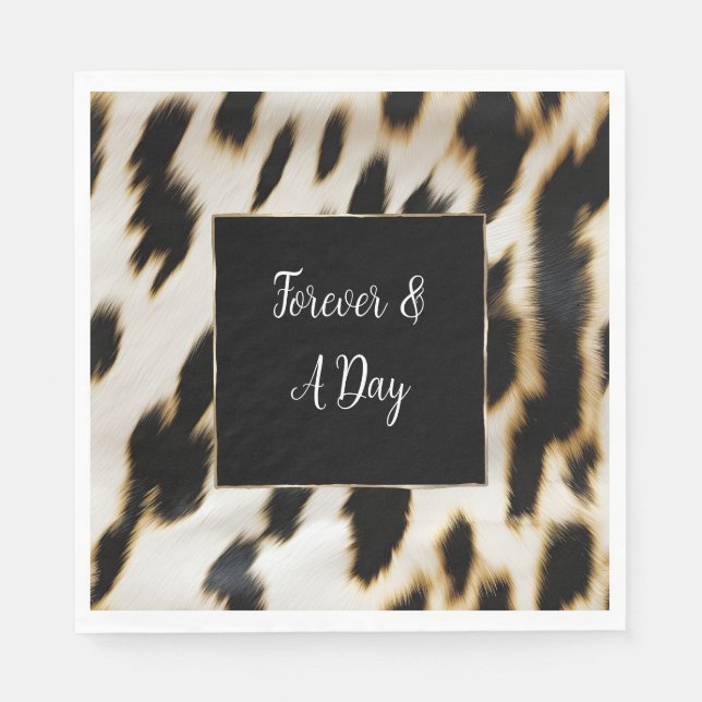 Serviette En Papier Vachette blanche noire (Devant)