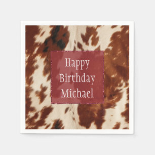 Serviette En Papier Vachette noire Brown tachetée blanche de l'Ouest