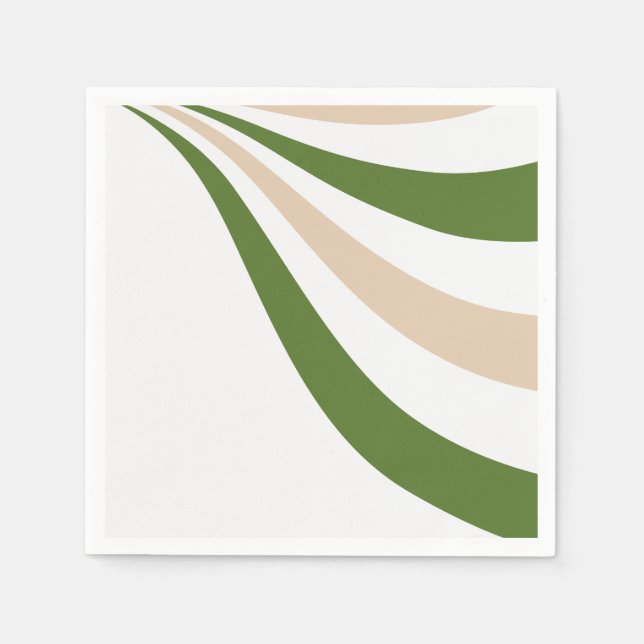 Serviette En Papier Vague blanche, sable et palme verte (Devant)