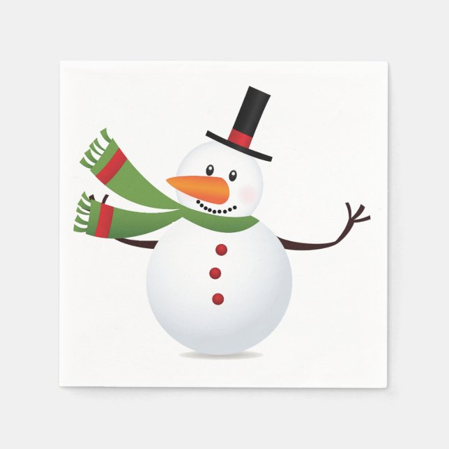 Serviette En Papier Vague Carotte Nez Snowman (Devant)