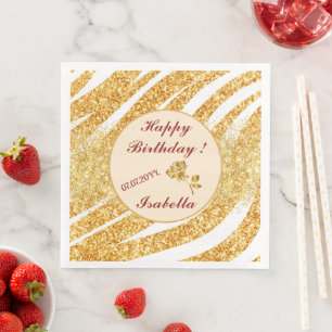 Serviette En Papier Vague de mer or paillettes Boho Collection populai