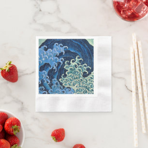 Serviette En Papier Vague féminine de Hokusai Océan Vintage