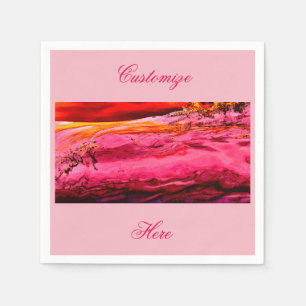 Serviette En Papier vague rose/rouge de maui Thunder_Cove