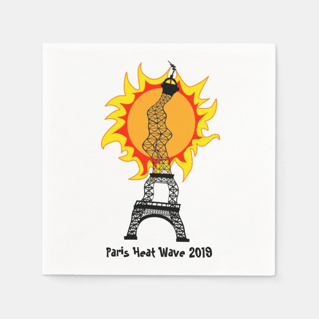 Serviette En Papier Vague thermique de Paris 2019 (Devant)