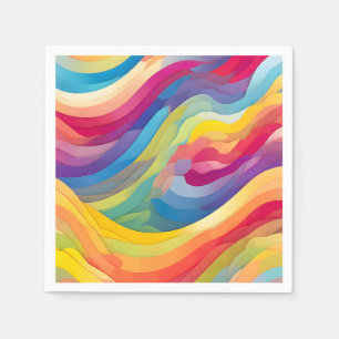 Serviette En Papier Vagues arc-en-ciel