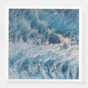 Serviette En Papier Vagues bleu océan