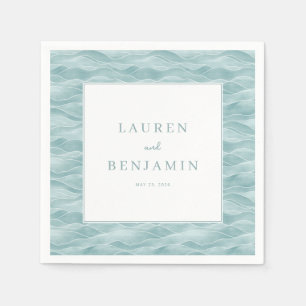 Serviette En Papier Vagues Bleues Vertes Tranquilles