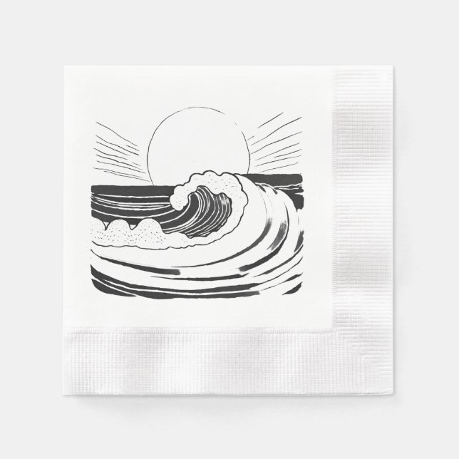 Serviette En Papier Vagues de l'océan (Devant)