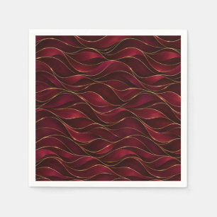 Serviette En Papier Vagues de marbre rouge burgundy élégantes avec acc