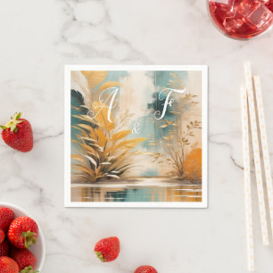 Serviette En Papier Vagues et paysages artistiques orientaux d'Asie