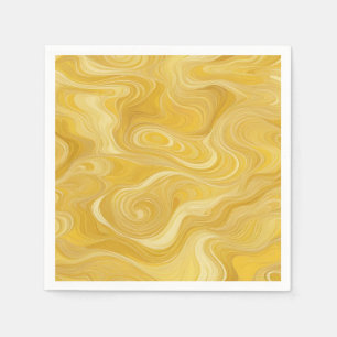 Serviette En Papier Vagues jaunes Abstraites