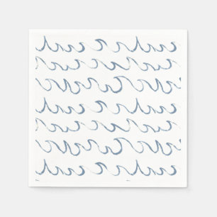 Serviette En Papier Vagues minimes Abstrait main tiré Scandi Motif